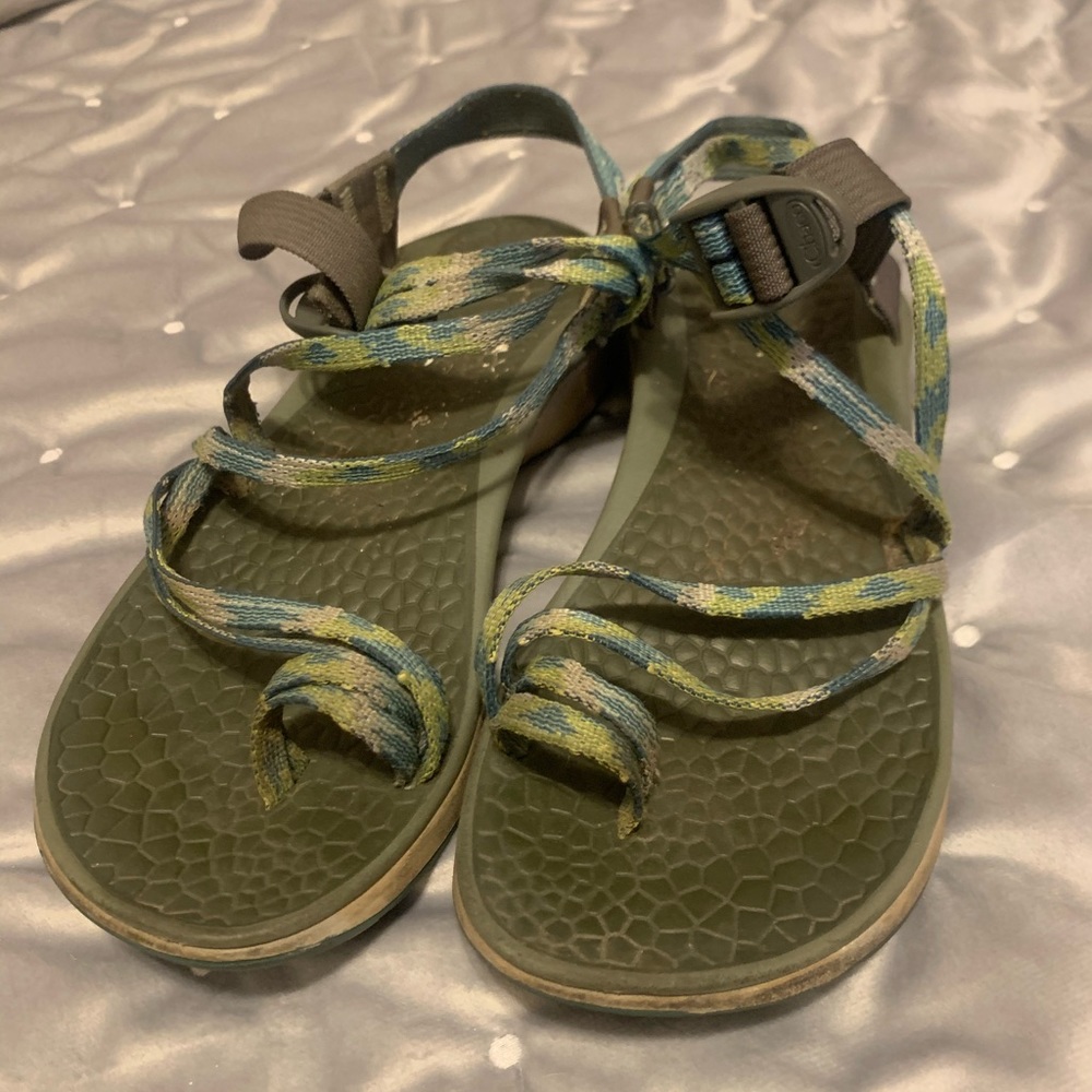 Womens Size 9 Chacos Chaco Double Strap Blue Green
